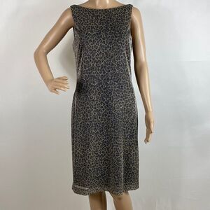 Vintage 90s Andrea Polizzi for Rex Lester animal print shimmer mini dress size 8